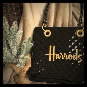 MAKE OFFER HARRODS OF LONDON SHOPPER BLK PNT LOOK